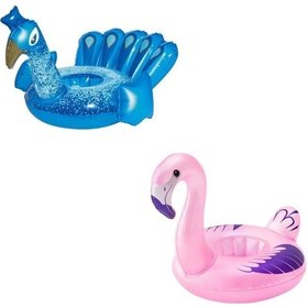 Resim Flamingo & Tavus Kuşu Şekilli Bardaklık - 34127 Çok Renkli 