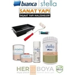 Resim Set 1lt - Siyah Boya + Mermer Effekt Sprey + Maximo Sıvı Cam Ipek Mat 