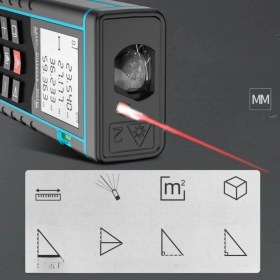 Resim isiltikidsmoda Profesyonel 40 Metre Dijital Lazer Metre Ölçer LCD Ekran, Su Terazili, Alan Hacim, Pisagor Hesaplama ve 20 Kayıt Hafızası ( Lisinya ) 