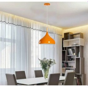 Resim Turuncu Tekli Metal Sarkıt Avize Modern Çocuk Odası Bebek Odası E27 Uyumlu Turuncu 