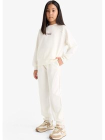 Resim Defacto Kız Çocuk Beli Lastikli Jogger Eşofman Altı F3017a825auer140 Ekru 