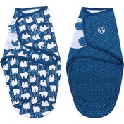 Resim Xiyyadms Yumuşak Pamuklu Bebek Kundağı - Rahat Uyku İçin Ayarlanabilir 2'li Paket 5-7 Aylık Koyu Mavi 