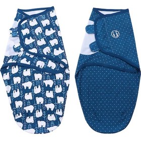 Resim Xiyyadms Yumuşak Pamuklu Bebek Kundağı - Rahat Uyku İçin Ayarlanabilir 2'li Paket 5-7 Aylık Koyu Mavi 