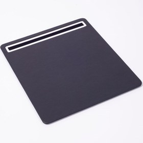 Resim Turgut Office Deri Mousepad Düz Siyah Krom Detaylı 