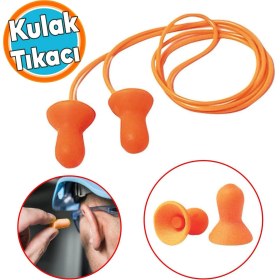 Resim Yıkanabilir Kulak Tıkacı 26 Db Ipli Tıkaç Gürültü Ses Önleyici Yüzme Su Kaçma Kulak Koruyucu 