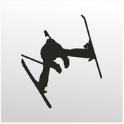 Resim Folyo Sticker Kayakçı Adkpquy634 50cm Uzunluk Siyah 