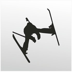 Resim Folyo Sticker Kayakçı Adkpquy634 50cm Uzunluk Siyah 