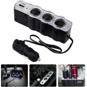 Resim Tiger Marketing 3 Port + 1 USB Oto Araç Çakmaklık Çoğaltıcı Çoklayıcı 