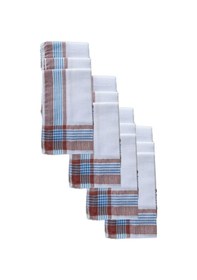 Resim 12 Li El Cep Yaka Kumaş Mendil 30x30 Cm 100 Pamuklu Şah Beyaz 