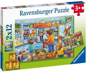 Resim Ravensburger 2x12 Parça Puzzle Alışverişe Gidiyoruz 050765 