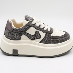 Resim Guja Kadın Kalın Taban Taş Detaylı Bağcıklı Günlük Spor Ayakkabı GJ360 - Gri - 36 