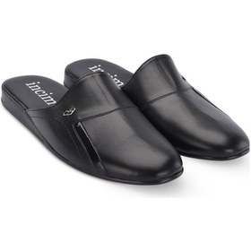 Resim Scar Erkek Siyah Lüks Rahat Hafif Konforlu Misafir Ev Terlik Siyah 