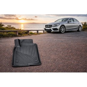 Resim Black Gold Mercedes C Serisi W205 Kasa 2014-2021 Uyumlu 3d Oto Paspas Premium 