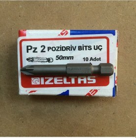 Resim İzeltaş Pz2 Yıldız Bits Sıkma Uç 50 Mm Sunta Vidası için 10 Adet 