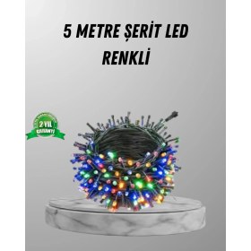 Resim Siyah Kablolu LED Dekor Işık – 50 Ampullü, 8 Farklı Işık Modu, Suya Dayanıklı Tasarım 