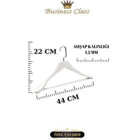Resim Takım Elbise Askısı Business Class 44 Cm İtalyan Kanca Masif Ahşap Ceket Palto Askısı 3 Adet Diğer 