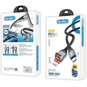 Resim Go Des GD-UC593 Biyonik Terminal Tasarım PD65W Type-C to Type-C & USB-A to Type-C Kablo - Siyah 