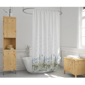 Resim Zethome Banyo Perdesi 1x180x200 Tek Kanat Duş Perdesi Halka Hediyeli Duşakabin Perdesi 2558 