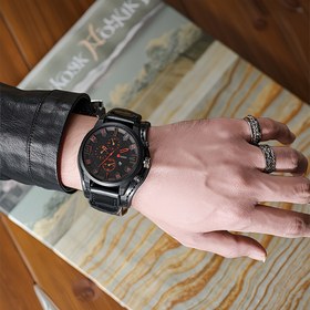 Resim 1 adet İş Yuvarlak Büyük Kadran Erkek ve Kadın İş Kuvars Saati, Takvim, Suni Deri Kayış, Paslanmaz Çelik Kasa, İşaretli Ekran, Pil ile Çalışır, Günlük Seyahat, Doğum Günü Hediyesi için Mükemmel 