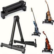 Resim Çok Yönlü Evrensel Gitar Askısı - Ayarlanabilir, Katlanabilir, Taşınması Kolay, Kurulumu Kolay ve Taşınabilir, A-Çerçeve Askı, Mükemmel Zemin Montaj Rafı Akustik ve Elektro Gitar Keman Bas Ukulele Keman Müzik Aletleri Aksesuarları İçin Askı 