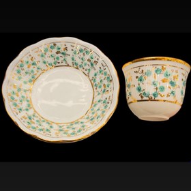 Resim Turkish Turquoise Gold Çay & Kahve Seti - 6 Kişilik Lüks Osmanlı Tarzı - sadece 6 tabak 
