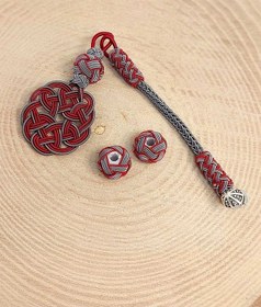 Resim Bakır El İşi Kazaz Püskül & 2 Habbeli Takım 45532 