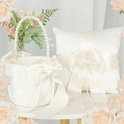 Resim 1 adet Şık Beyaz Saten Kurdele Çiçek Sepeti - 22cm İnci Süslemeli Düğün Sepeti, Düğünler, Partiler ve Tatil Süslemeleri için Mükemmel, Noel, Cadılar Bayramı, Paskalya, Şükran Günü ve 4 Temmuz için Çok Yönlü Kullanım, Açık Hava Piknik Sepeti | Modern Polyester Sepet | İnci Süslemeleri, Çiçek Kız Sepeti 