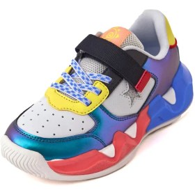 Resim SİYAH KIZ TREND RENKLİ TABANLI CIRT CIRTLI ÇOCUK SNEAKER 