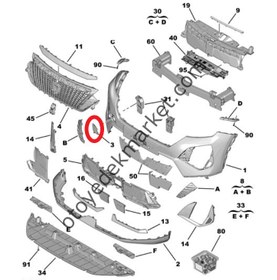 Resim Peugeot 2008 (2023-2024) Ön Tampon Çeki Demir Kapağı (Orijinal) 