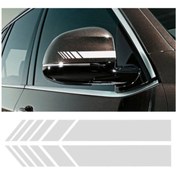 Resim Sticker World Yan Ayna Şerit Sticker Sağ-sol 20*3 Cm Gri 