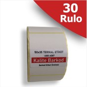 Resim Kalite Barkod 50X35 Termal Etiket | 30 Rulo Barkod Etiketi 