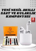 Resim gizmurstore 7 Kordonlu Akıllı Saat Ve 2.Nesil Kulaklık Yüksek Ses Kaliteli Uzun Pil Ömrü 
