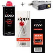 Resim Zippo Çakmak Benzin + Taş + Fitil + Silikon Sızdırmazlık Aparatı 