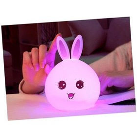 Resim Sevimli Tavşan Tasarımlı Gece Lambası Çok Renkli 
