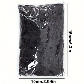 Resim 1 adet Siyah Kağıt Rafya Çimi Konfeti - 20-80g, 16.0cm x 10.01cm Torba, Doğum Günü Partileri, Düğünler, Sevgililer Günü Kutlamaları için Dekoratif Parçalanmış Kağıt 