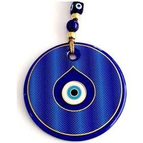 Resim Gold Yaldızlı Damla Göz Şekilli Cam Nazar Boncuğu Duvar Süsü 02-10mm 5yards 