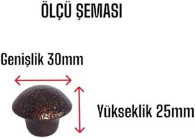 Resim Glaswen 3 ADET Bakır Mantar Düğme Kulp Mobilya Çekmece Dolap Kapak Kulbu Metal Kulp Aksesuarları Vidalı 