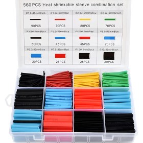 Resim Motoraid 560 Parça Makaron Seti Isı ile Daralan Makaron Renkli Kablo Tamir Onarım Set Kılıf Cırt Cırt 