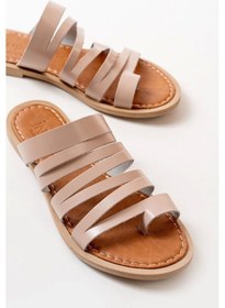 Resim Nut Ortopedik Hakiki Deri Kadın Terlik Vizon 