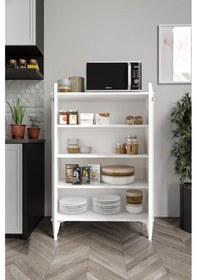 Resim Simple Çok Amaçlı Dolap Mutfak Balkon Kiler Banyo Ayakkabılık Dolabı Beyaz Gümüş 