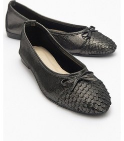 Resim Luvishoes Luvi Shoes Simli Hakiki Deri Kadın Babet 02 Siyah 