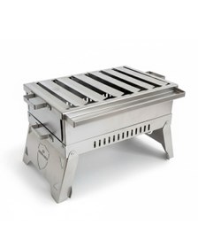 Resim Zs Hermanos HKM01 30x20cm Çantalı Krom Katlanır Mangal Oluklu Izgara 