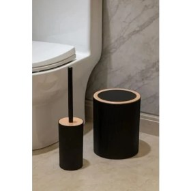 Resim Erdo Ticaret Modern Çizgili 4 Parça Banyo Çöp Kovası Seti - 7 Litre 