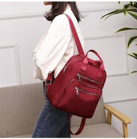 Resim Luckydog Kırmızı Moda Yeni Sırt Çantası Kadın Okul Seyahat Oxford Sırt Çantası Kapasiteli Basit Siyah Paket Kırmızı Kırmızı 