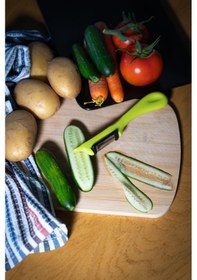 Resim Solingen Simli Fıstık Yeşili Dikey Soyacak Paslanmaz Alman Çeliği, Ergonomik Sap, Çift Yönlü Kesici Ağız-191 Yeşil 