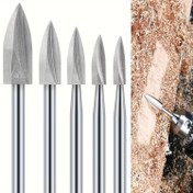 Resim 5 adet Döner Aracı Oyma Matkap Uçları Seti, 1/8" Shank ile Oyma Matkap Aksesuarları Bit Ahşap El Sanatları Taşlama Ahşap İşleme Aracı için Mikro Heykelcilik 