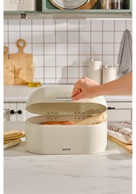 Resim Karaca Dustin Ekmek Kutusu Cream 