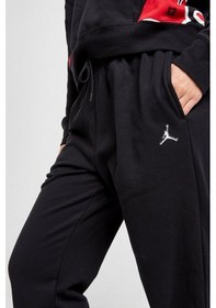 Resim Nike Jordan Essential Core Loose Fit Fleece Pant.lastik Paçalı Bol Kesim Pamuklu Kadın Günlük Eşofman Altı Siyah Siyah 