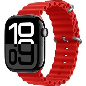 Resim Watch 10 46mm Uyumlu Zore Krd-75 Silikon Kordon-kırmızı 