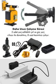 Resim STAHLKRAFT XR Li-Ion 360° 16 Köşe Otomatik Hizalama Lazer Hizalama Yeşil Çizgili Su Terazili Lazer Hizalama 